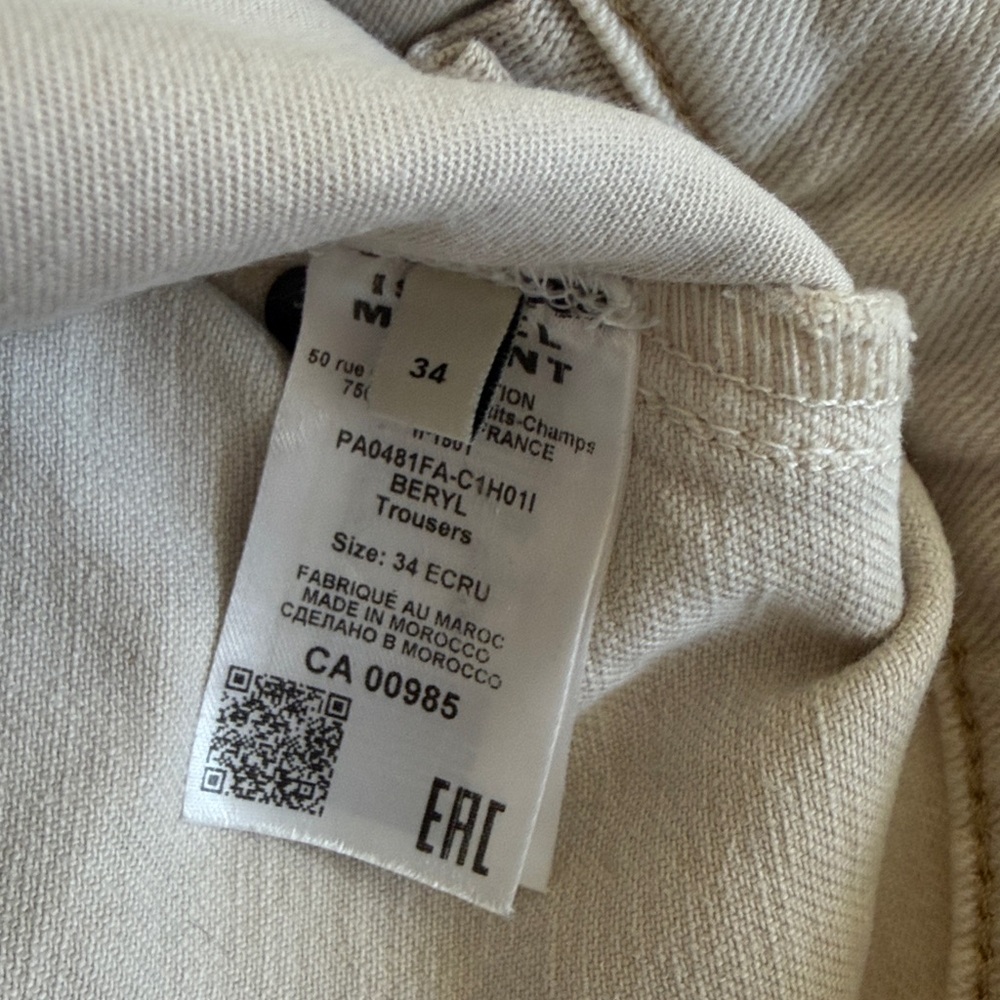 NWT ISABEL MARANT Beryl Straight Leg Jeans in Ecru - Picture 12 of 12